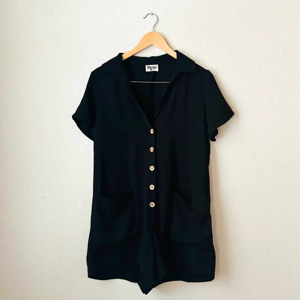 Show Me Your MuMu Black Yvette Romper Size Small Black